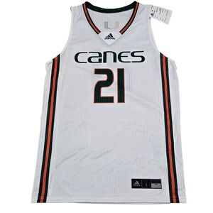 NWT University of Miami Hurricanes Adidas Basketball Jersey #21, Men’s Large